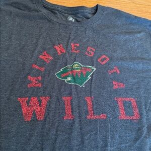 NHL Minnesota Wild Gray and Red T-Shirt